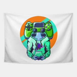 Gamer Head Green Tapestry