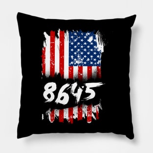 'Distressed Flag Anti Trump 8645' Anti-Trump Protest Gift Pillow