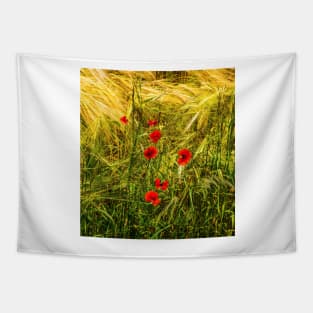 Poppies in a cornfield Tapestry
