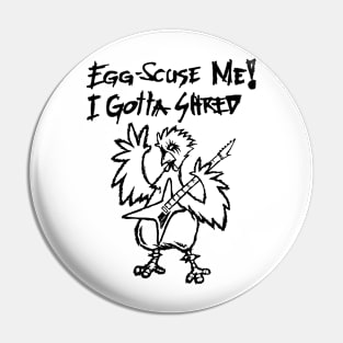 Heavy Metal Band Guitarist Chicken Guitar Playing Chick Gift Pin