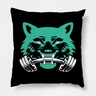 Wolf sport and fitness lovely blend drawing cute cool colorful Pillow