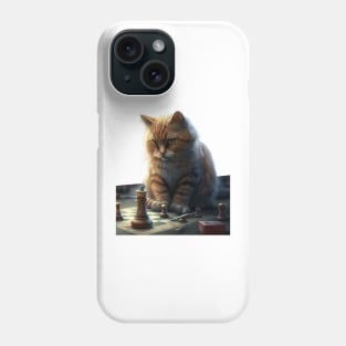 Cat playing chess Phone Case