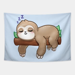 Adorable Sleeping Cute Sloth Tapestry