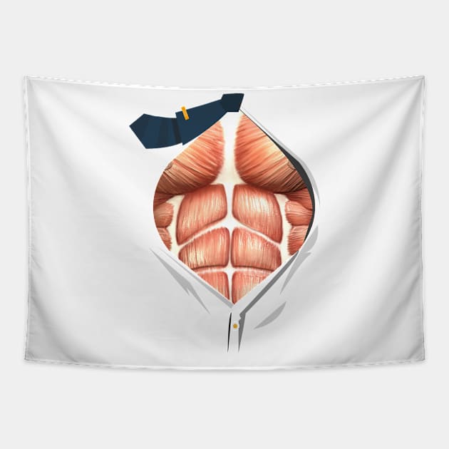 Six Pack Muscles Bodybuilding Halloween Costume Tapestry by PerttyShirty