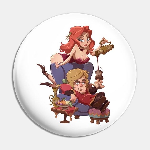 Drunk Dwarf Toon Pinup Pin by Bitgem