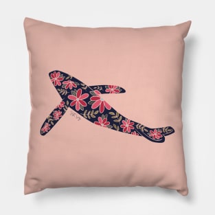 Floral Whale - Muted Colors Pillow