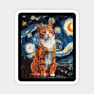 Cat Starry Night Astrology Wonders Magnet