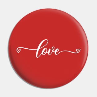 Handwritten Logo Text Love Pin