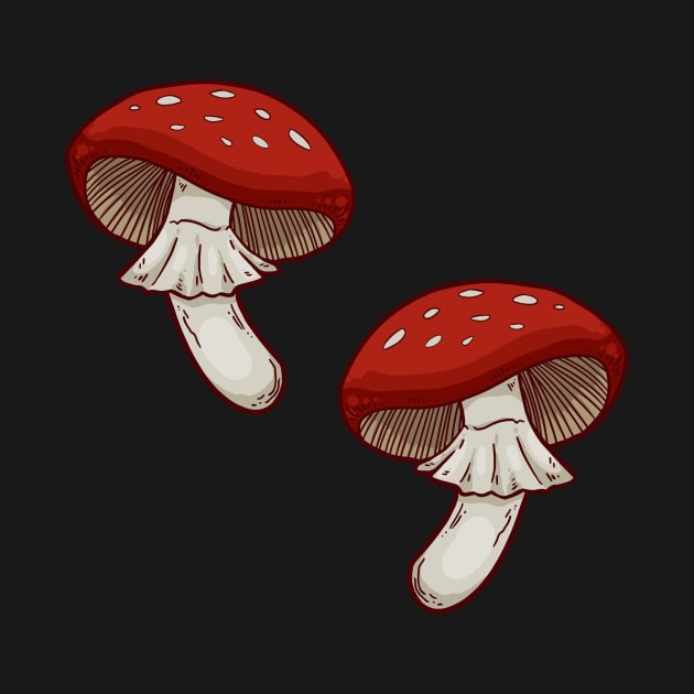 Toadstool Mushroom Fungi Repeating Pattern by alinabeska