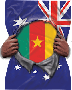 Cameroon Flag Australian Flag Ripped - Gift for Cameroonian From Cameroon Magnet