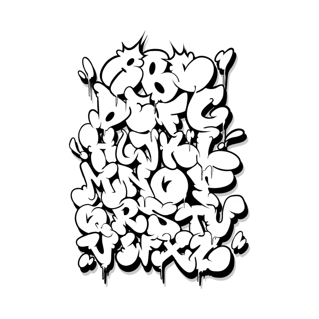 bubble letters font graffiti t