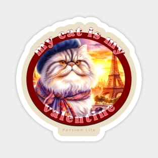 My French Valentine Cat Persian Life 13P Magnet