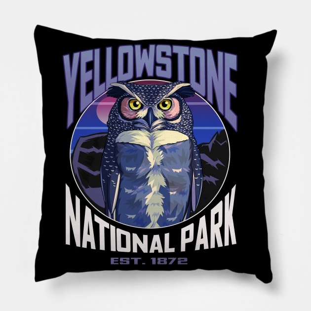 Yellowstone National Park Owl Pillow by Noseking