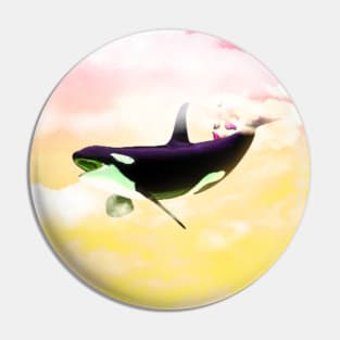 WHALE SWIMMING IN THE SKY Pin