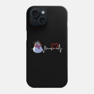 Heartbeat Christmas Snowman Face Warming Up Heart Frequency Phone Case