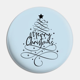 Merry Christmas Tree- Black Pin