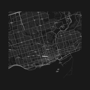 4K Toronto Canada Map | HD Toronto Canada Map | Black And White Map Of Toronto Canada T-Shirt