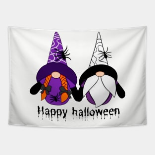 Happy Halloween! Cute Halloween Gnomes Spiders Autumn Vibes Halloween Thanksgiving Tapestry