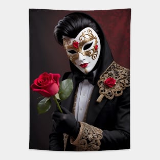 Gorgeous romantic man in Venetian mask Tapestry