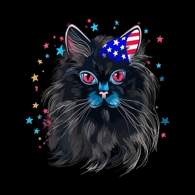 Patriotic Persian Cat by JH Mart