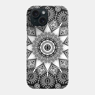 Mind's Eye Mandala in White Phone Case