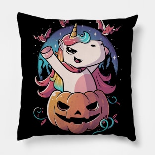 Spooky Unicorn Funny Cute Magic Halloween Pillow