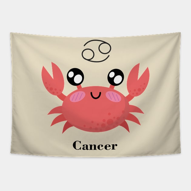 Cute Cancer Zodiac Tapestry by MikaelSh