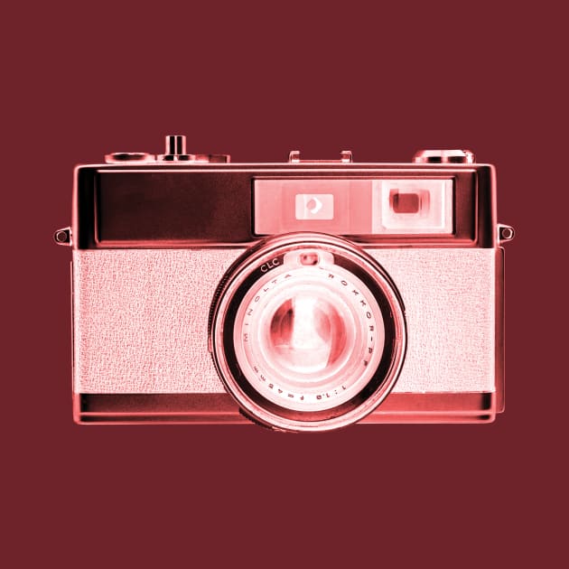 Red - Vintage 1960s Rangefinder Camera by DecPhoto