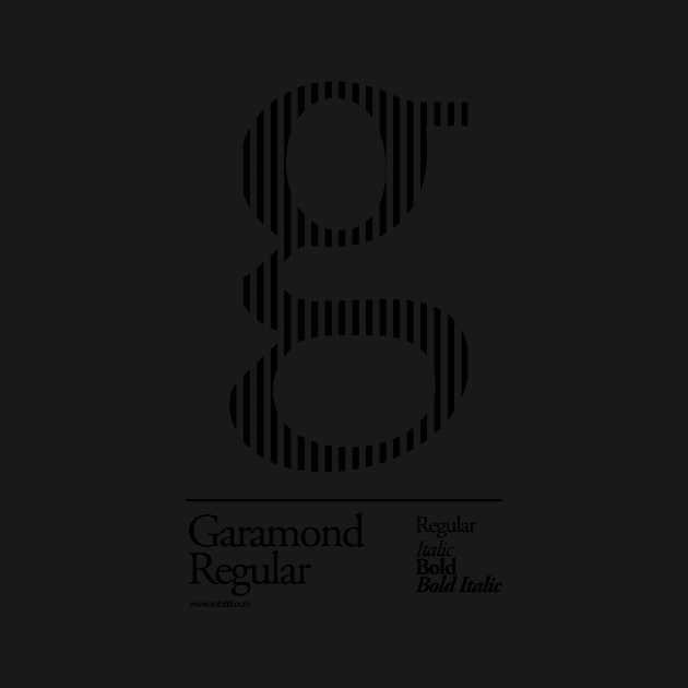 The Letter G Garamond Type by sub88