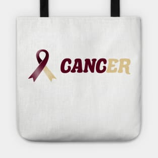 Head & Neck Cancer Burgundy/Ivory Ribbon Fighting Tote