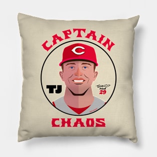 Captain Chaos - TJ Friedl (WHITE) Pillow