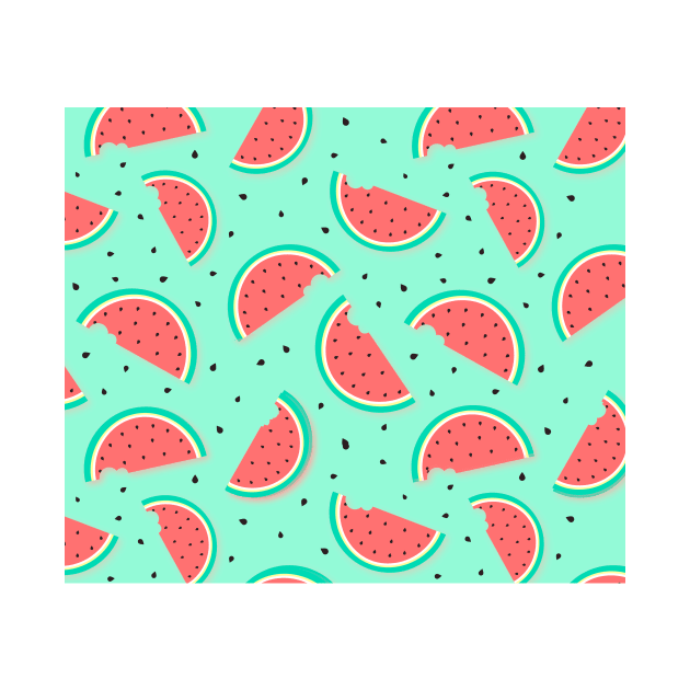 Summer watercolour watermelon by timegraf