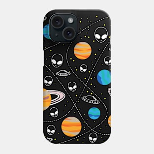 the space, the aliens and the earth Phone Case