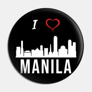 I love Manila Skyline Filipino Culture Philippines Pin