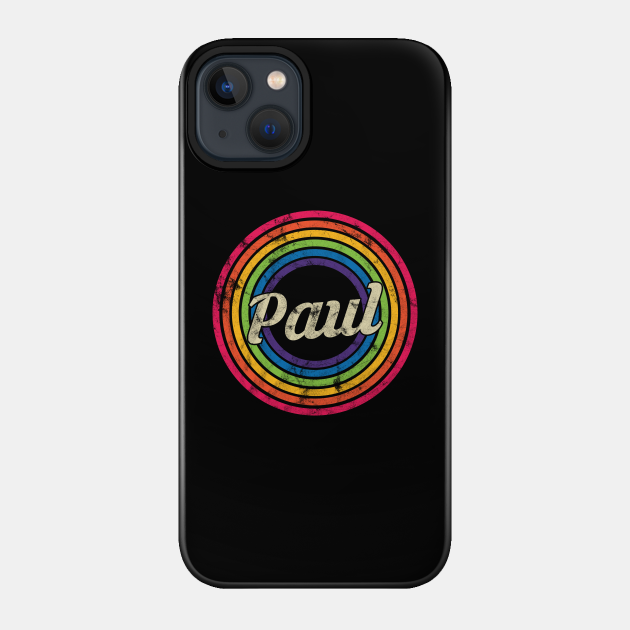 Paul - Retro Rainbow Faded-Style - Paul - Phone Case