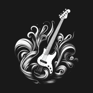 Cool Artistic Bass Guitar T-Shirt