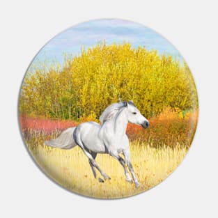 White Horse in Autumn Pin