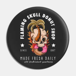 Skull Donut Shop Pin