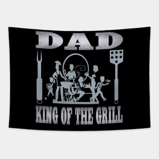 Dad King of the Grill Fun Fathers Grandfathers Stepfathers Gifts Tapestry