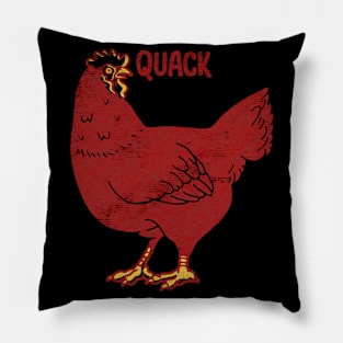 Quack Chicken Red Pillow