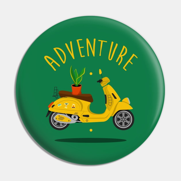 A yellow retro scooter Pin by Polikarp308