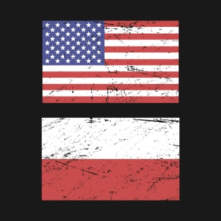 United States Flag & Poland Flag T-Shirt