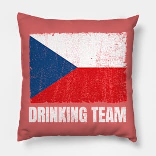 Czech Drinking Team Graphic for Men Women Funny Czech Republic Flag Pillow