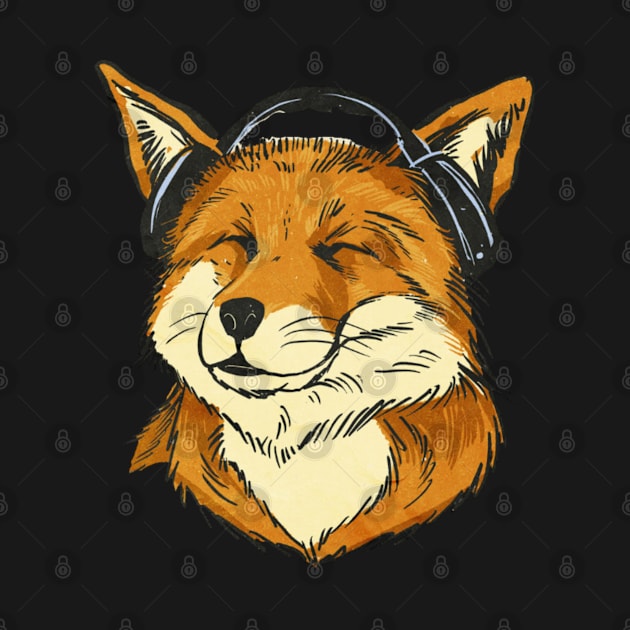 Fox listening to Music by Digital-Zoo