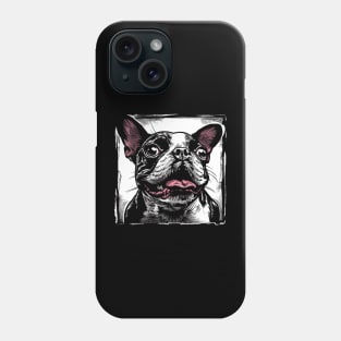 Retro Art Boston Terrier Dog Lover Phone Case