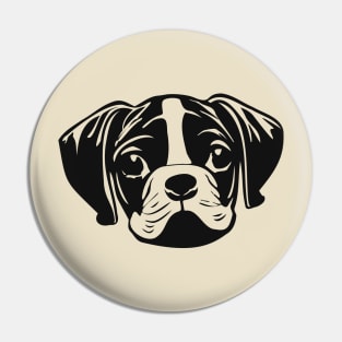 Boxer dog face Pin