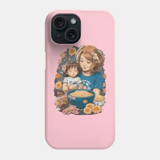 Mom and Daughter Love Ramen Noodles Phone Case