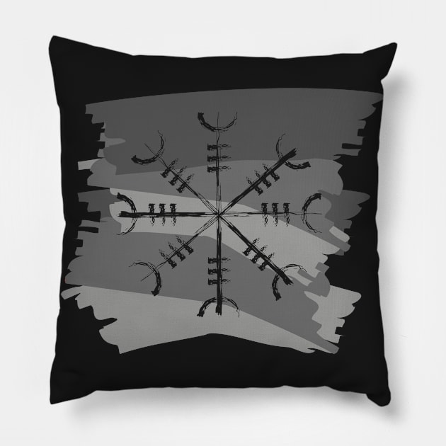 Viking Norse Mythology Warrior Compass Pillow by vikki182@hotmail.co.uk