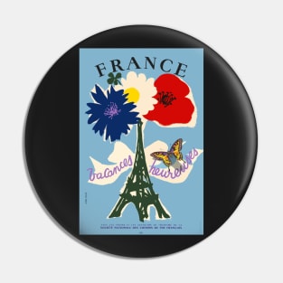 France, Vacances heureuses, Travel Poster Pin