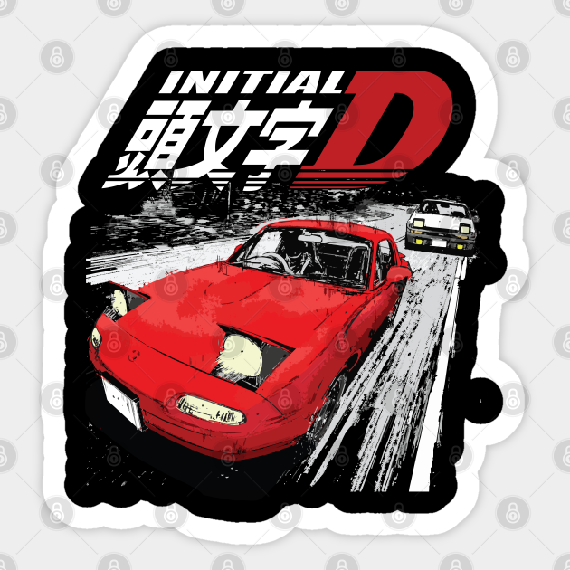 Takumi Fujiwara 86 vs Toru Suetsugu mx-5 Drift Car Battle - Initial D - Sticker | TeePublic Takumi Fujiwara 86 vs Toru Suetsugu mx-5 Drift Car Battle - Initial D - Sticker | TeePublic
